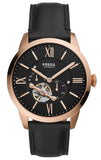 Buy Shop Fossil Townsman Automatic Black Dial Black Leather Strap Watch for Men - ME3170 USA Online