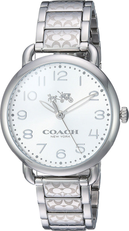 Buy Shop Coach Delancey White Dial Silver Steel Strap Watch for Women - 14502495 USA Online