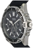 Buy Shop Fossil Garrett Chronograph Black Dial Black Rubber Strap Watch for Men - FS5624 USA Online