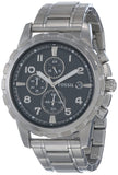 Buy Shop Fossil Dean Chronograph Black Dial Silver Steel Strap Watch for Men - FS4542 USA Online