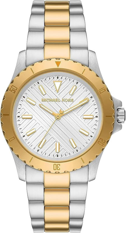 Buy Shop Michael Kors Everest Three Hand Silver Dial Two Tone Steel Strap Watch For Men - MK9141 USA Online