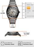 Buy Shop Fossil Everett Automatic Skeleton Grey Dial Grey Steel Strap Watch for Men - ME3206 USA Online