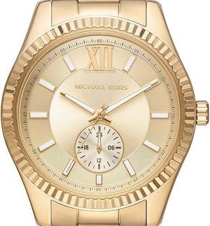 Buy Shop Michael Kors Lexington Quartz Gold Dial Gold Steel Strap Watch For Men - MK8947 USA Online
