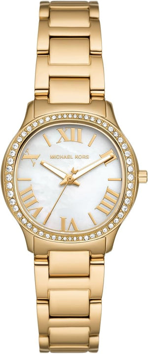 Buy Shop Michael Kors Sage Analog White Dial Gold Steel Strap Watch for Women - MK4822 USA Online