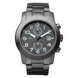 Marc Jacobs Larry Chronograph Black Dial Gunmetal Ion Plated Stainless Steel Strap Watch for Men - MBM5031