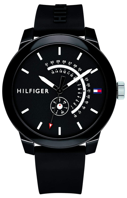 Buy Shop Tommy Hilfiger Denim Quartz Black Dial Black Rubber Strap Watch for Men - 1791483 USA Online