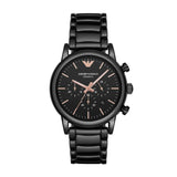 Buy Shop Emporio Armani Luigi Ceramic Chronograph Black Dial Black Strap Watch For Men - AR1509 USA Online