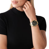 Buy Shop Michael Kors Bradshaw Black Dial Gold Steel Strap Watch for Women - MK5739 USA Online
