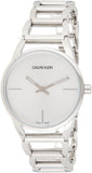 Buy Shop Calvin Klein Stately White Dial Silver Steel Strap Watch for Women - K3G23126 USA Online