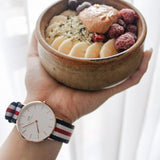 Buy Shop Daniel Wellington Classic Canterbury White Dial Two Tone Nylon Strap Watch For Men - DW00100002 USA Online