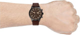 Buy Shop Fossil Retro Pilot Chronograph Brown Dial Brown Leather Strap Watch for Men - FS5833 USA Online