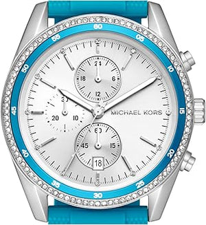 Buy Shop Michael Kors Hadyn Analog Silver Dial Blue Rubber Strap Watch for Women - MK7485 USA Online