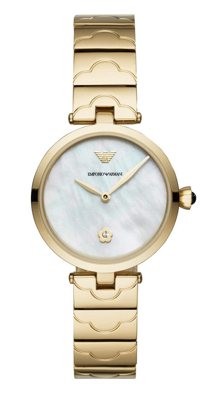 Buy Shop Emporio Armani Arianna Mother of Pearl Dial Gold Steel Strap Watch For Women - AR11198 USA Online
