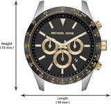 Buy Shop Michael Kors Layton Chronograph Black Dial Two Tone Steel Strap Watch For Men - MK8784 USA Online