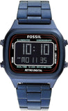 Buy Shop Fossil Retro Analog-Digital Black Dial Blue Steel Strap Watch for Men - FS5896 USA Online