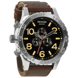 Nixon 51-30 Chronograph Black Dial Brown Leather Strap Watch for Men - A124-019