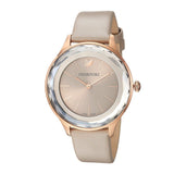 Swarovski Octea Nova Grey Dial Grey Leather Strap Watch for Women - 5295326