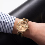 Buy Shop Guess Montage Quartz Gold Dial Gold Steel Strap Watch For Women - GW0588L1 USA Online