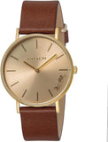 Buy Shop Coach Perry Analog Gold Dial Brown Leather Strap Watch for Women - 14503331-C USA Online