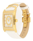 Buy Shop Versace DV25 Diamonds White Dial White Leather Strap Watch For Women - VQF060015 USA Online