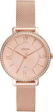 Buy Shop Fossil Jacqueline Quartz Rose Gold Dial Rose Gold Mesh Strap Watch for Women - ES4628 USA Online