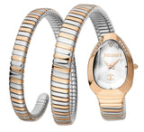 Buy Shop Just Cavalli Glam Evo 4 White Dial Two Tone Steel Strap Watch for Women - JC1L209M0075 USA Online