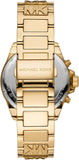 Michael Kors Wren Chronograph Gold Dial Gold Steel Strap Watch for Women - MK6952