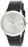 Buy Shop Calvin Klein Minimal Silver Dial Black Leather Strap Watch for Men - K3M221CY USA Online