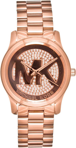 Buy Shop Michael Kors Runway Rose Gold Dial Rose Gold Steel Strap Watch For Women - MK5853 USA Online