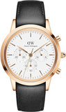 Buy Shop Daniel Wellington Iconic Chronograph Sheffield White Dial Black Leather Strap Watch For Men - DW00100646 USA Online
