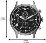 Buy Shop Fossil Retro Pilot Chronograph Black Dial Grey Steel Strap Watch for Men - FS5834 USA Online