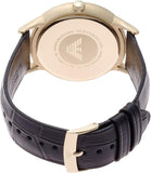 Emporio Armani Renato Quartz Grey Dial Black Leather Strap Watch For Men - AR11049