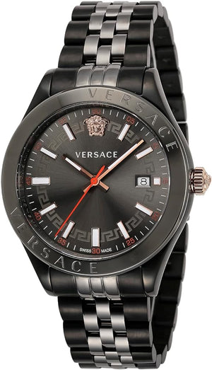 Buy Shop Versace Hellenyium Analog Black Dial Black Steel Strap Watch For Men - VEVK00320 USA Online