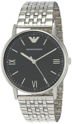 Buy Shop Emporio Armani Kappa Black Dial Silver Steel Strap Watch For Men - AR11152 USA Online