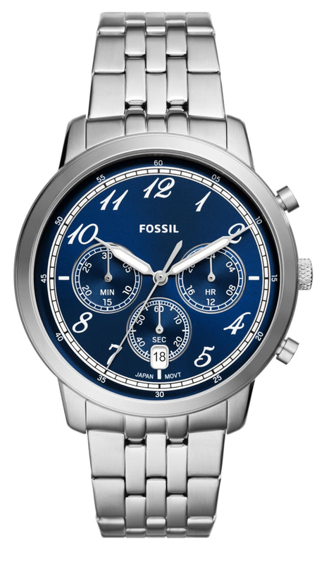 Buy Shop Fossil Neutra Chronograph Blue Dial Silver Steel Strap Watch for Men - FS6025 USA Online
