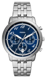 Buy Shop Fossil Neutra Chronograph Blue Dial Silver Steel Strap Watch for Men - FS6025 USA Online