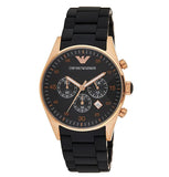 Emporio Armani Sportivo Black Dial Black Steel Strap Watch For Men - AR5905