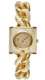 Buy Shop Michael Kors Chain Lock Analog Crystals Silver Dial Gold Steel Strap Watch for Women - MK4809 USA Online