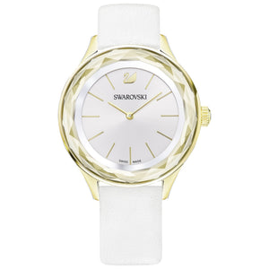 Buy Shop Swarovski Octea Nova Quartz White Dial White Leather Strap Watch for Women - 5295337 USA Online