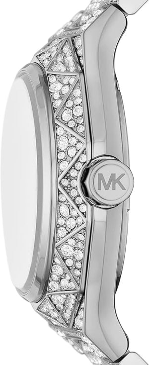 Buy Shop Michael Kors Raquel Three-Hand Crystals Silver Dial Silver Steel Strap Watch For Women - MK7365LE USA Online