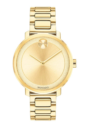 Buy Shop Movado Bold Yellow Gold Dial Yellow Gold Steel Strap Watch For Women - 3600085 USA Online