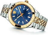 Buy Shop Versace Hellenyium Quartz Blue Dial Two Tone Steel Strap Watch for Men - VEVK00520 USA Online