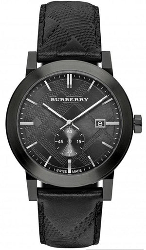 Buy Shop Burberry The City Black Dial Black Leather Strap Watch for Men - BU9906 USA Online