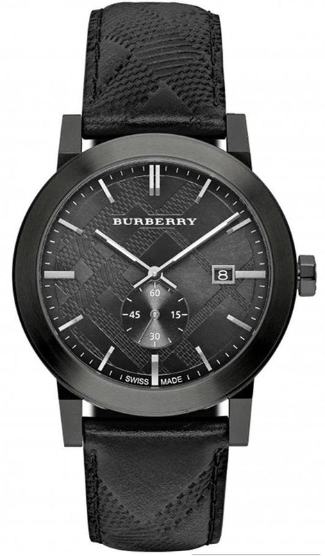 Buy Shop Burberry The City Black Dial Black Leather Strap Watch for Men - BU9906 USA Online