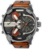 Buy Shop Diesel Mr Daddy 2.0 Chronograph Black Dial Brown Leather Strap Watch For Men - DZ7332 USA Online