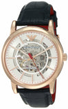 Buy Shop Emporio Armani Meccanico Silver Dial Blue Leather Strap Watch For Men - AR60009 USA Online
