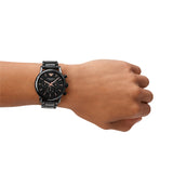 Buy Shop Emporio Armani Luigi Ceramic Chronograph Black Dial Black Strap Watch For Men - AR1509 USA Online