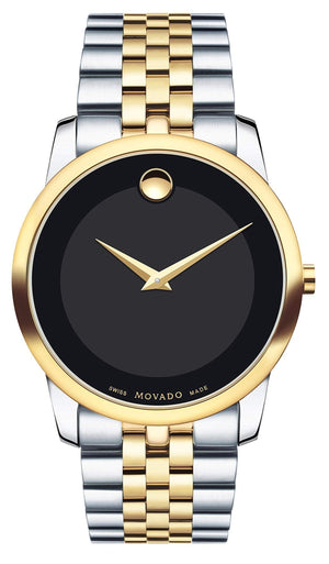 Buy Shop Movado Museum Classic Black Dial Two Tone Steel Strap Watch For Men - 606899 USA Online