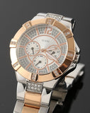 Buy Shop Guess Vista Analog Diamonds Silver Dial Two Tone Steel Strap Watch for Women - W0024L1 USA Online