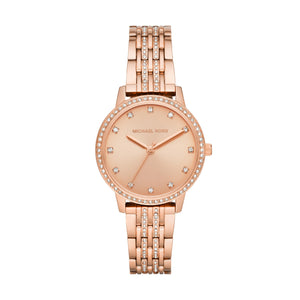 Buy Shop Michael Kors Melissa Three Hand Rose Gold Dial Rose Gold Steel Strap Watch For Women - MK4369 USA Online
